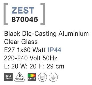 Nova Luce Venkovní sloupkové svítidlo ZEST, E27 1x12W IP54