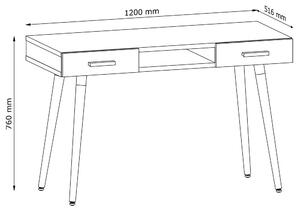 Brillo - psací stůl B2S - dub ribeck/bílá