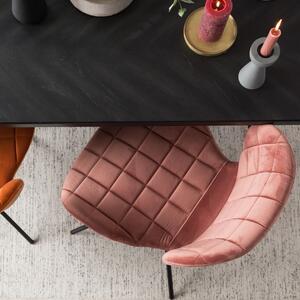 Růžová sametová jídelní židle ZUIVER OMG
