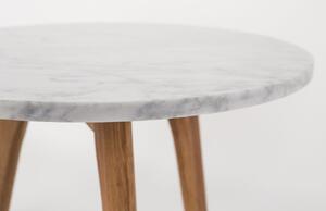 Bílý mramorový odkládací stolek ZUIVER WHITE STONE 40 cm