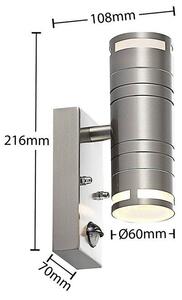 Lindby - Catalin 2 Venkovní Nástěnné Světlo w/Sensor Stainless SteelLindby - Lampemesteren