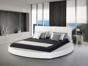 Kožená vodní postel 180 x 200 cm bíla LAVAL