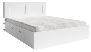 Manželská postel 160 cm Raloma (bílá) (s úl. prostorem). Vlastní profesionální přeprava až k Vám domů 1034201