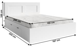 Manželská postel 160 cm Raloma (bílá) (s úl. prostorem). 1034201