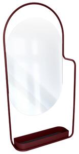 Fermob Třešňově červené kovové závěsné zrcadlo Itac 80 x 38 cm