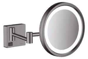 Hansgrohe AddStoris - Kosmetické nástěnné zrcátko s LED osvětlením, kartáčovaný černý chrom 41790340