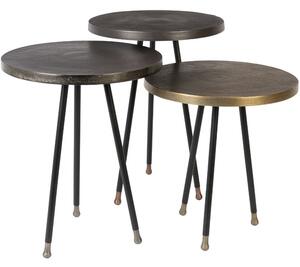 Set tří kovových konferenčních stolků DUTCHBONE Alim 35,5 cm