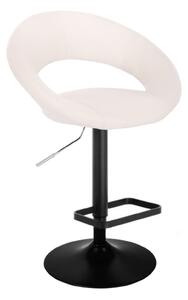 LuxuryForm Barová židle NAPOLI na černém talíři - bílá