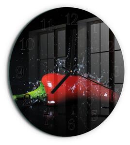 Skleněné nástěnné hodiny Chilli papričky zsoc-fi30-00170973