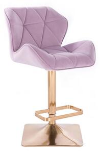 LuxuryForm Barová židle MILANO VELUR na zlaté hranaté podstavě - fialový vřes