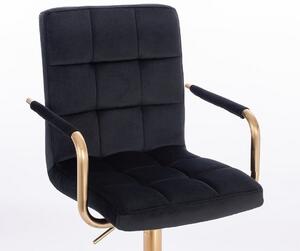 LuxuryForm Židle VERONA GOLD VELUR na černém kříži - černá