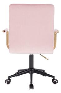 LuxuryForm Židle VERONA GOLD VELUR na černé podstavě s kolečky - růžová
