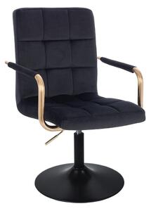 LuxuryForm Židle VERONA GOLD VELUR na černém talíři - černá