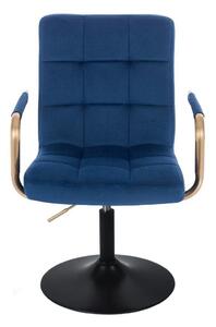 LuxuryForm Židle VERONA GOLD VELUR na černém talíři - modrá