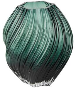 Nordic Living Tmavě zelená skleněná váza Nama 23 cm