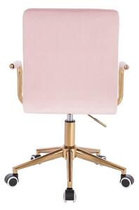 LuxuryForm Židle VERONA GOLD VELUR na zlaté podstavě s kolečky - růžová