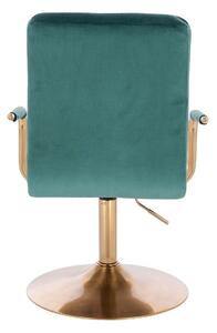 LuxuryForm Židle VERONA GOLD VELUR na zlatém talíři - zelená