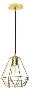 Light for home - Závěsné Svítidlo na Lanku "DIAMOND LOFT CORRAL GOLDEN" 19603 – Luxusní Lesk v Každém Detailu, 1x60W, E27, Zlatá