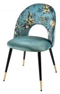 Jídelní židle BOUTIQUE FLOWERS tyrkysová Nábytek | Jídelní prostory | Jídelní židle | Všechny jídelní židle