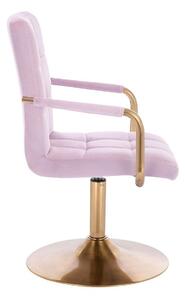 LuxuryForm Židle VERONA GOLD VELUR na zlatém talíři - levandule