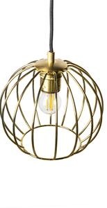 Light for home - Závěsné Svítidlo na Lanku "DIAMOND LOFT CORRAL GLOBE GOLDEN" 19603 – Luxus v Každém Detailu, 1x60W, E27, Zlatá