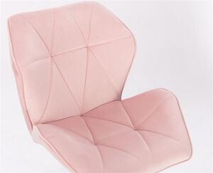 LuxuryForm Barová židle MILANO MAX VELUR na černé hranaté podstavě - růžová
