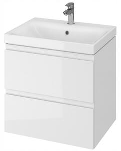 Cersanit Moduo, koupelnová skříňková souprava s umyvadlem na desku 80x45x95 cm, bílá lesklá-dub, S801-447