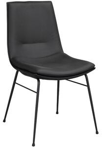 OnaDnes -20% Černá kožená jídelní židle ROWICO LOWEL