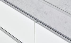 Komoda CANTERO bílá vysoký lesk/beton