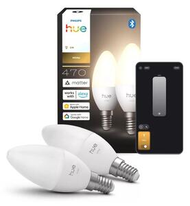 SADA 2x LED Stmívatelná žárovka Philips Hue WHITE B39 E14/3,9W/230V 2700K