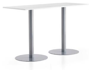 AJ Produkty Barový stůl ALVA, 1800x800x1100 mm, stříbrná, bílá