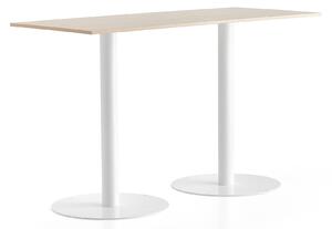 AJ Produkty Barový stůl ALVA, 1800x800x1100 mm, bílá, bříza