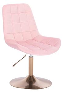 LuxuryForm Židle PARIS VELUR na zlatém talíři - světle růžová