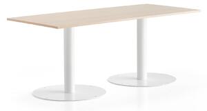 AJ Produkty Stůl ALVA, 1800x800x720 mm, bílá, bříza