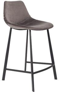 Šedá sametová barová židle DUTCHBONE Franky 65 cm