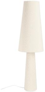 Bizzotto Bílá bouclé stojací lampa Radha 120 cm