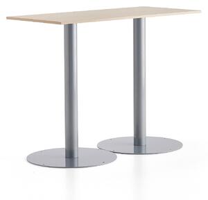 AJ Produkty Barový stůl ALVA, 1400x700x1100 mm, stříbrná, bříza