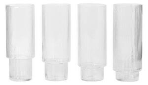 Ferm LIVING - Ripple Long Drink Glasses Set of 4 Clear - Lampemesteren
