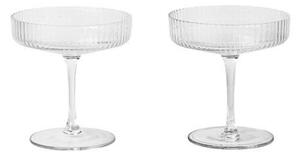 Ferm LIVING - Ripple Champagne Saucers Set of 2 Clear - Lampemesteren