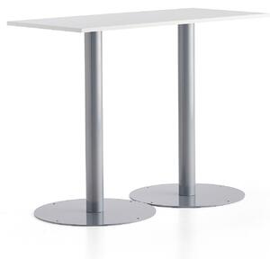 AJ Produkty Barový stůl ALVA, 1400x700x1100 mm, stříbrná, bílá