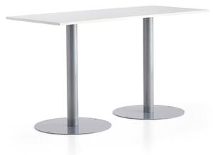 AJ Produkty Barový stůl ALVA, 1800x800x1000 mm, stříbrná, bílá