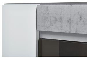 Vitrína CANTERO bílá vysoký lesk/beton