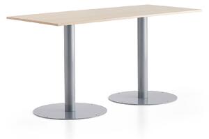 AJ Produkty Stůl ALVA, 1800x800x900 mm, stříbrná, bříza