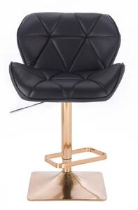 LuxuryForm Barová židle MILANO na zlaté hranaté podstavě - černá