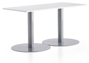 AJ Produkty Stůl ALVA, 1400x700x720 mm, stříbrná, bílá