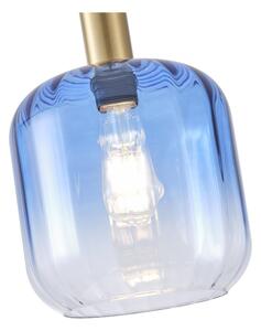 Lustr na lanku TOPAZ 1xE27/15W/230V modrá/kouřová pr. 20 cm
