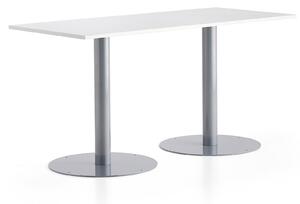 AJ Produkty Stůl ALVA, 1800x800x900 mm, stříbrná, bílá