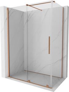 Mexen Velar, sprchový kout s posuvnými dveřmi 150(dveře) x 75(stěna) cm, 8mm čiré sklo, měděná matná, 871-150-075-01-65
