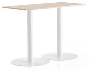 AJ Produkty Barový stůl ALVA, 1400x700x1000 mm, bílá, bříza