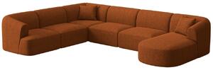 -25 % Dny MOMENTI– Cosmopolitan Design Terakotově oranžová čalouněná rohová pohovka Campi 330 cm, levá